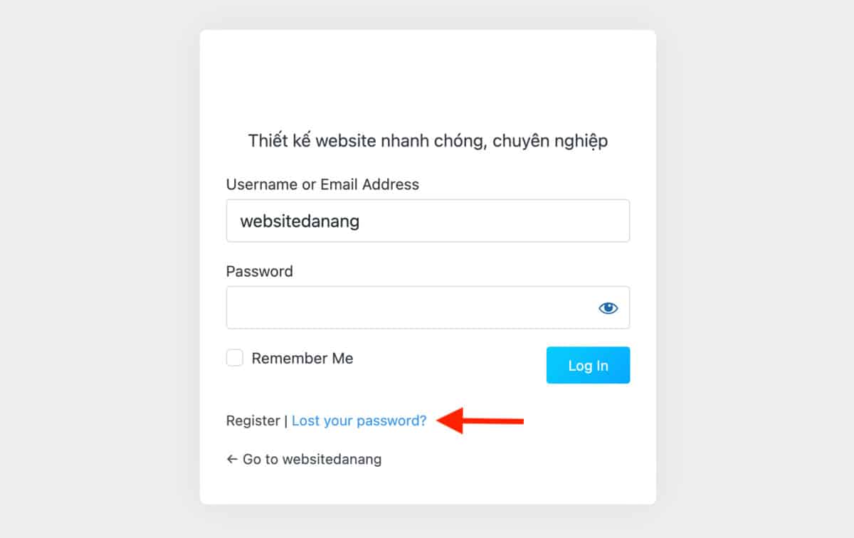 lấy lại mật khẩu đăng nhập wordpress