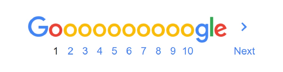 google sử dụng pagination trong trang kết quả tìm kiếm