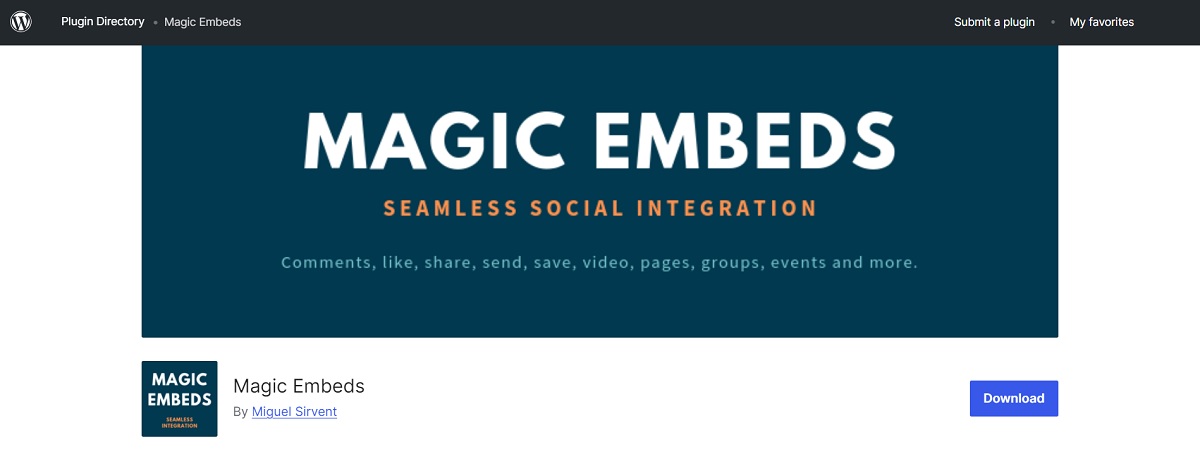 tải plugin magic embeds của wordpress