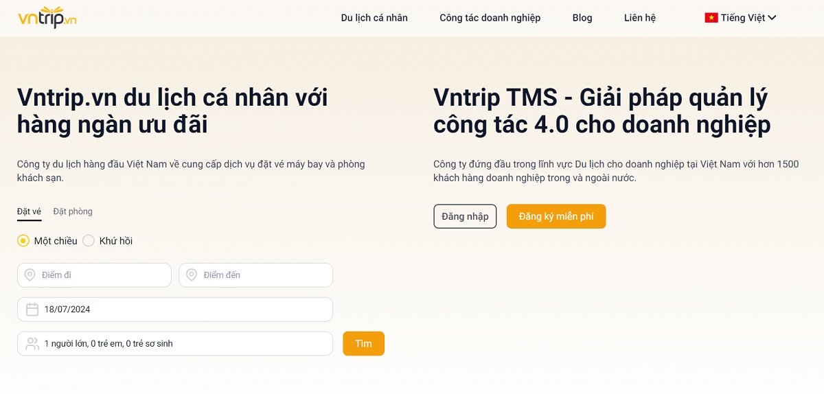 vntrip - một trong các trang web book khách sạn giá rẻ