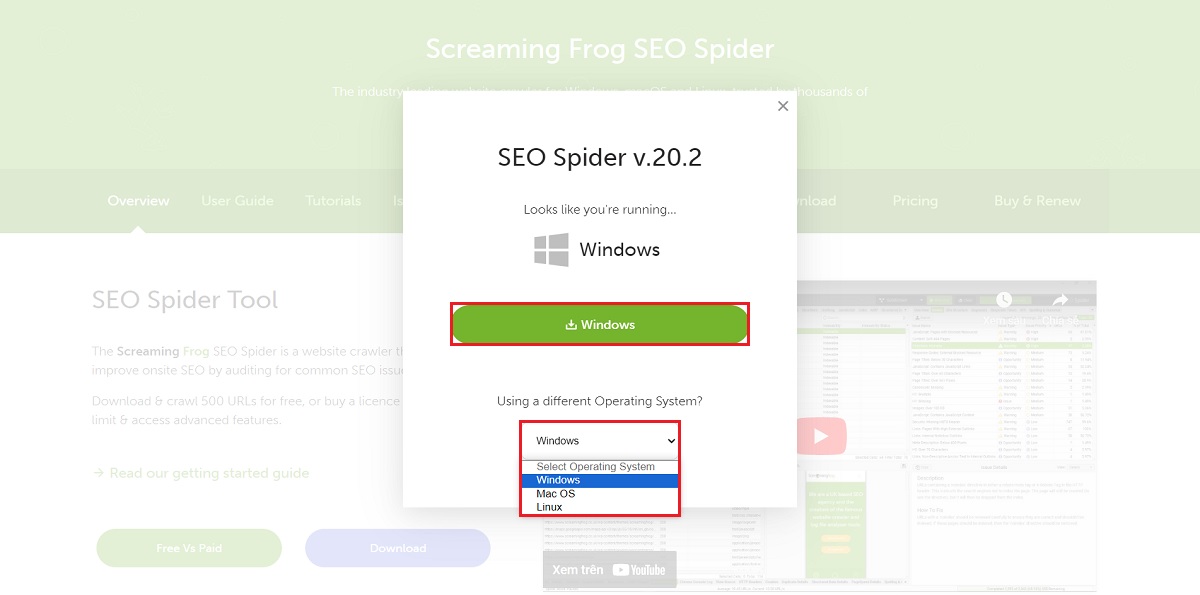 tải phần mềm screaming frog về máy