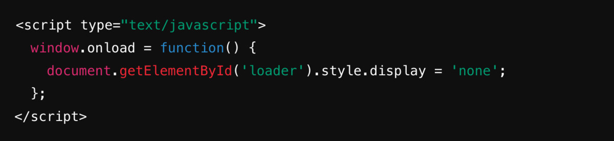 thêm javascript để ẩn loader sau khi trang tải xong