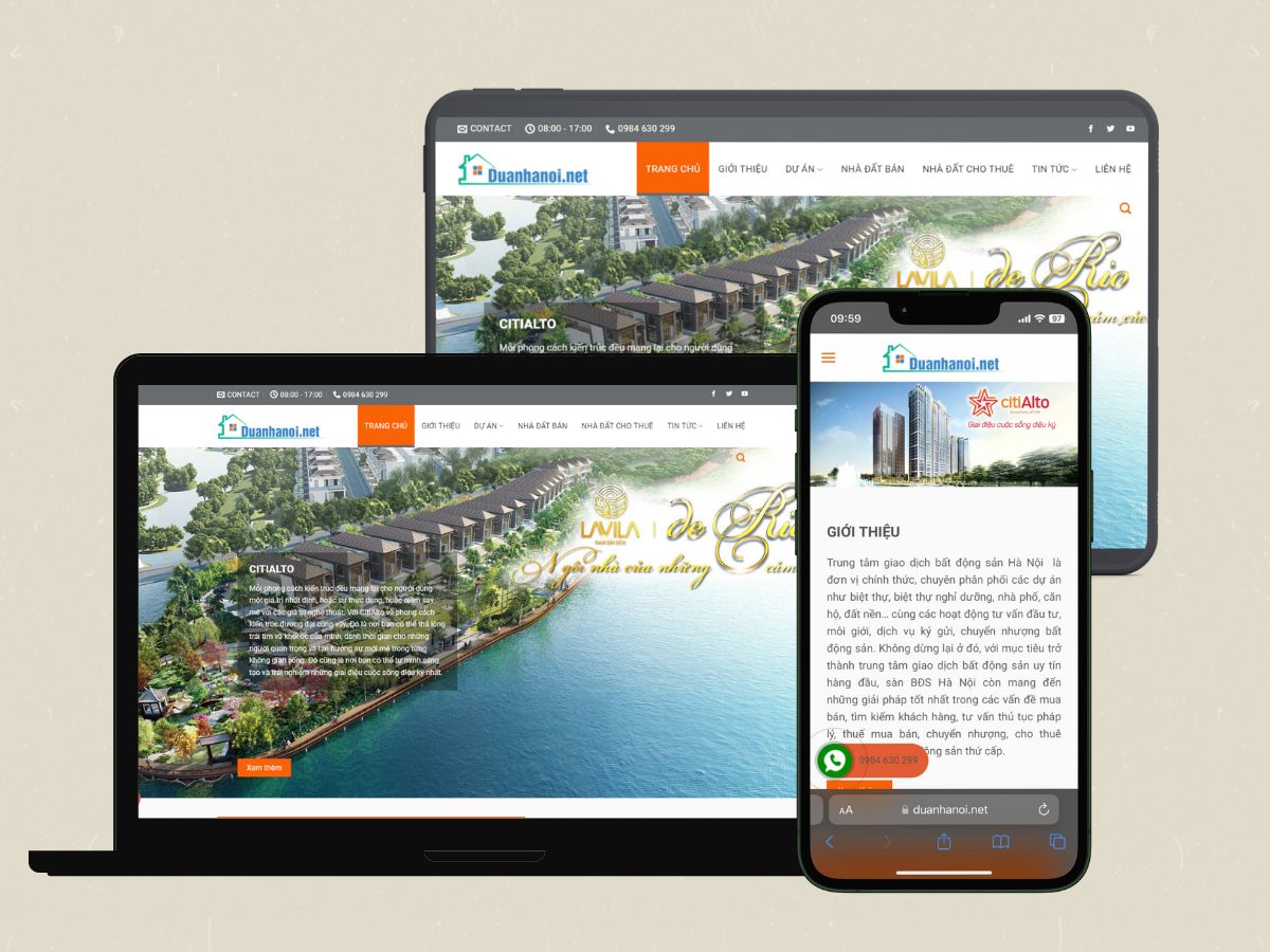 xu hướng thiết kế website bất động sản đáp ứng