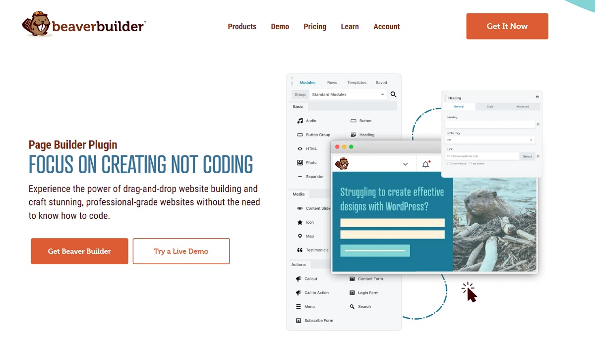 top page builder cho wordpress beaver builder